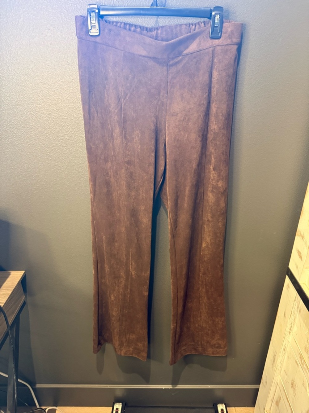 Nordstrom Tahari Chocolate Brown Faux-Suede Pants